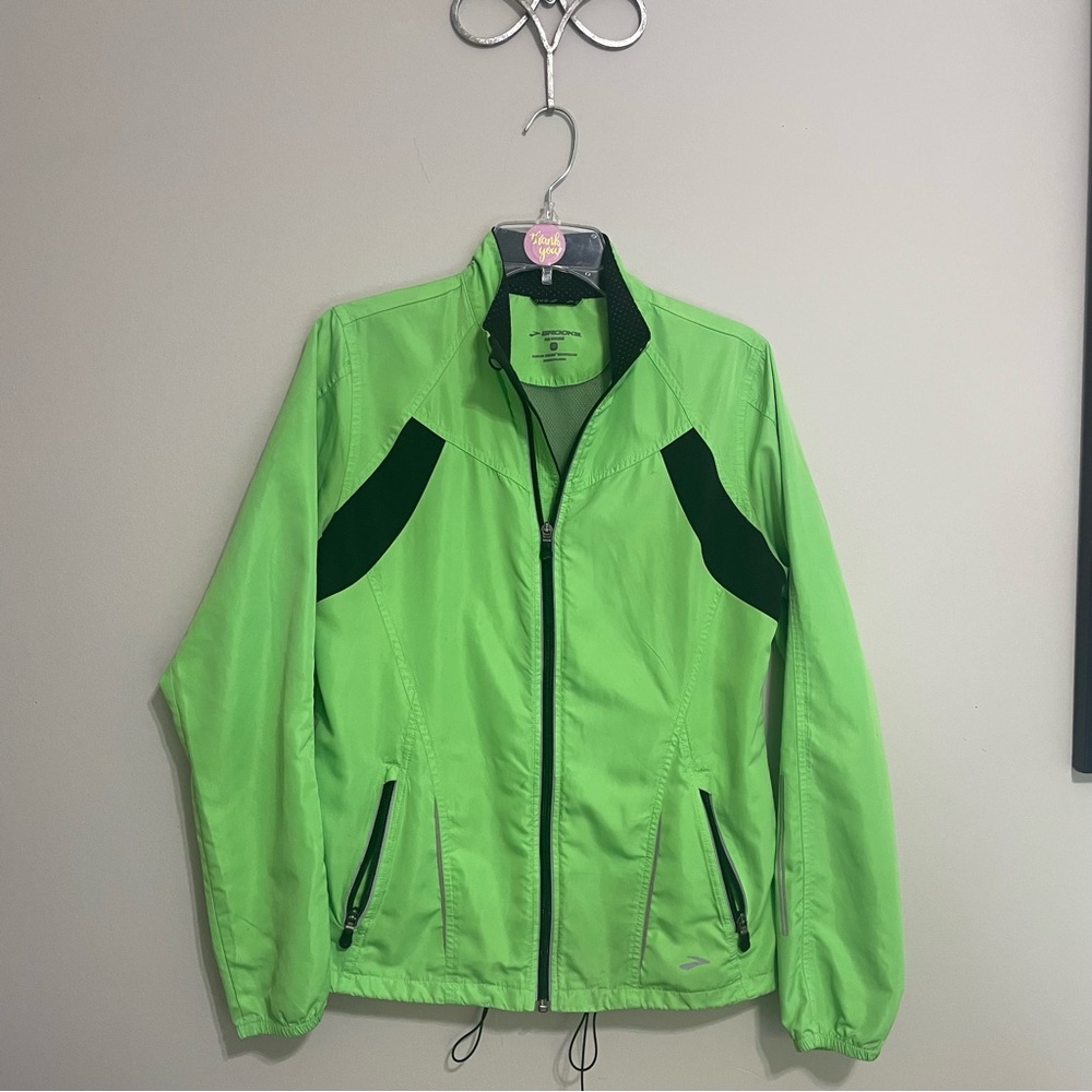 Brooks Neon Green Women's‎ Jacket Size Medium Running Gear